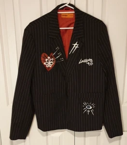 LOITER Heartache Blazer LoiterNYC Streetwear Pinstripe Jacket Size Men's XL BNWT - Picture 1 of 13