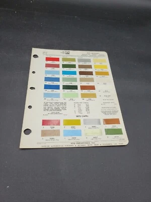 Ditzler Mercury Comet Cougar Marquis Montego 1973 hoja de muestra de virutas de pintura  Foto 1 de 4