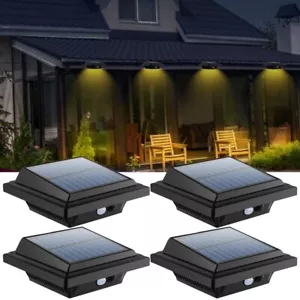 4Stk.Kabellos Solarleuchte Wandlampe mit Bewegungsmelder 40LEDs Dachrinnen Lamp - Bild 1 von 12