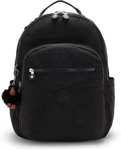 Kipling TRUE BLACK TONAL Women's Seoul Laptop Backpack, US Large 15" - Picture 1 of 4
