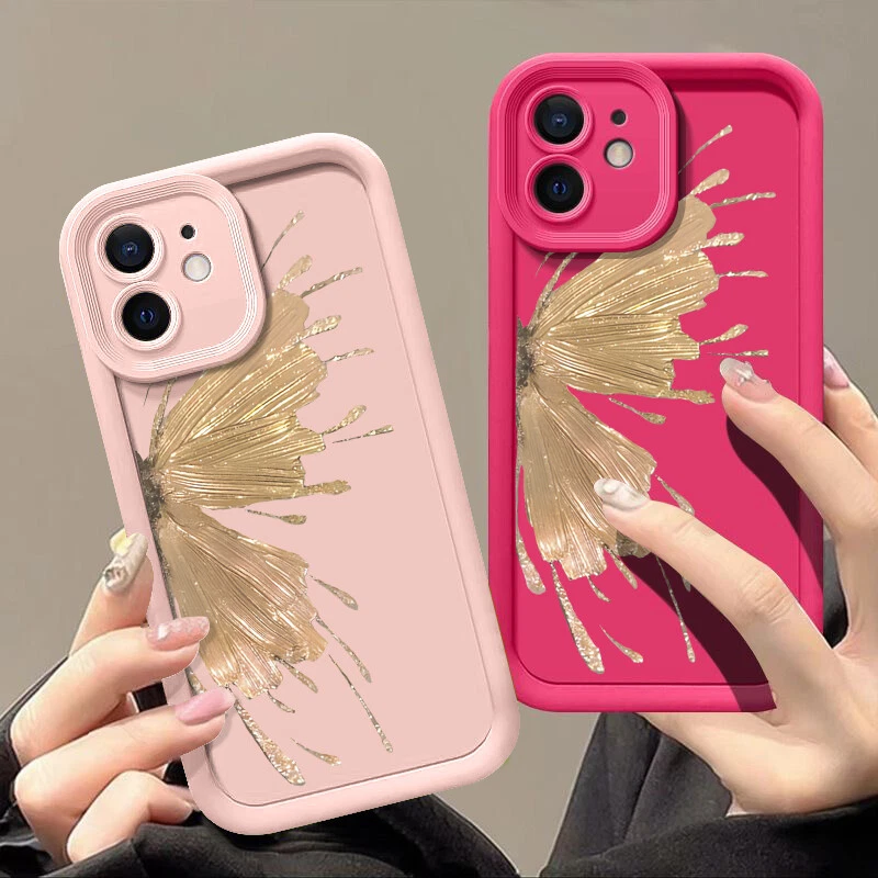 For iPhone 16 15 14 Pro Max 13 12 XR ShockProof Gold Butterfly Girl's Case Cover - Image 1 of 4