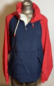Vintage Nautica Coat Jacket S Small Red White Blue Pullover Windbreaker 90s Y2K - Picture 1 of 8