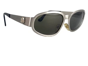 NEW VINTAGE GIANNI VERSACE S 96 MATTE SILVER 1990 'S ITALY SUNGLASSES - Picture 1 of 8