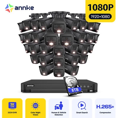 ANNKE 5MP Lite 32CH DVR HD 1080P Security Camera System Outdoor AI Color Night - Image 1 of 4