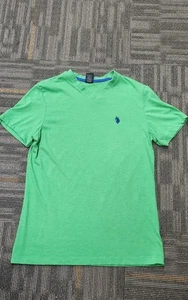 U.S. Polo Assn. Shirt Men's Small Green V-Neck Base Layer Tee - Picture 1 of 4