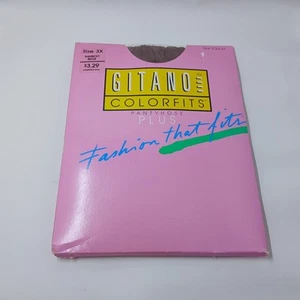 Gitano Colorfits Pantyhose Plus Size 3X (Queen) Bamboo Beige "Fashion That Fits" - Picture 1 of 7