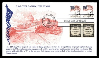 Mayfairstamps US FDC 1987 New Jersey block American flag First Day Cover aau_487 - Image 1 of 2