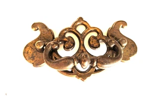Cont. B. Brass Drawer Pull 908 Drop Handle Ornate Open Work Tarnished - Picture 1 of 3