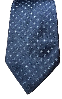 Corbata Harrods Knightsbridge Azul Marino con Patrón de Círculo 100% Seda Hecha en Inglaterra Foto 1 de 4