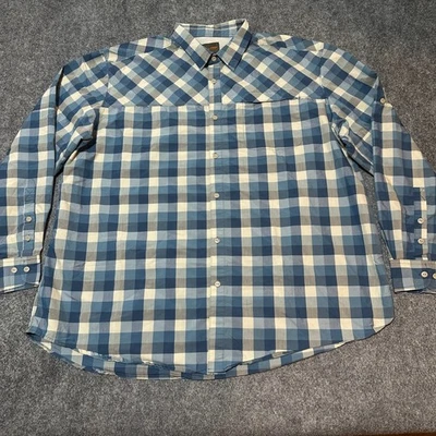 Northwest Territory Shirt Mens 3XL Tall Blue Plaid Cotton Blend Button Up Collar - Image 1 of 4