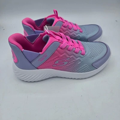 Zapatillas Skechers Manos Libres Sin Cordones Calce Rápido Niños Rosa Púrpura Talla 2 Foto 1 de 4