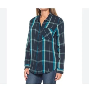 LUCKY BRAND Yarn Dyed Gauze Plaid Shirt Size Medium - Picture 1 of 8