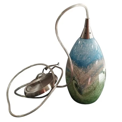 Lámpara de techo ELK Lighting Creativity vidrio cromado azul verde luz colgante NUEVA Foto 1 de 4