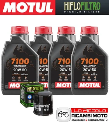 Kit Tagliando 4 OLIO [MOTUL] 7100 20w50 + FILTRO Honda CB 1000 F 1993 1994 1995 Foto 1 de 4