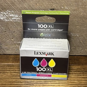 Genuine Lexmark 100Xl 3 Color Ink Set Pack Tan Yellow Magenta 14N0684 (B) - Picture 1 of 6