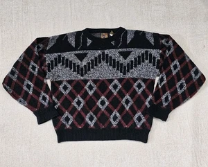 Vintage Saturdays Pullover Herren SM Geometrisch Wollmischung Argyle GrandpaCore - Bild 1 von 6