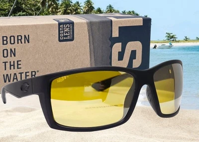 COSTA DEL MAR blackout/sunrise silver REEFTON polarized 580P sunglasses NEW! - Image 1 of 4