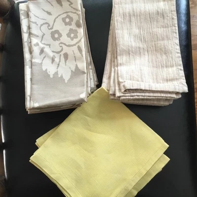 Lote de guardanapos 4 de linho amarelo, 4 listrados bronzeados, 11 taupe inkat taupe - Imagem 1 de 4