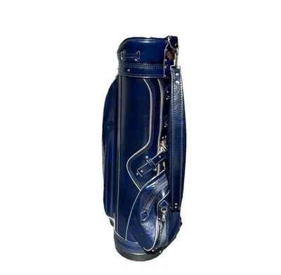 Bolsa de golf vintage Burton MFG Co. de cuero azul hecha en jaspe Alabama EE. UU. Foto 1 de 4