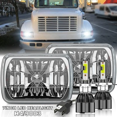 Par de faros LED de 7x6 pulgadas para International Harvester 9900 9200 9400i 4700 4800 Foto 1 de 4