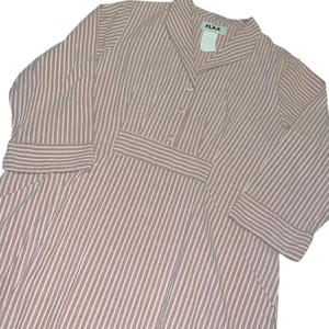 Flachs rot und creme gestreift Baumwolle 3/4 Ärmel Pullover Top Größe Small - Bild 1 von 9