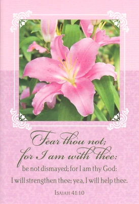 Sympathy Everlasting Light Pink Tulip Flower Greeting Christian Greeting Card - Image 1 of 3