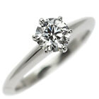 Tiffany Pt950 Diamond Ring 0.51ct H Vs2 3ex Solitaire - Auth Free Shipping From 