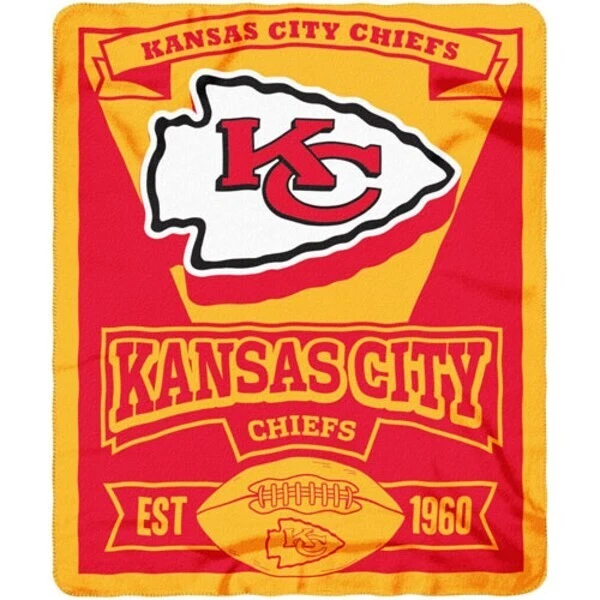 NFL Kansas City Chiefs Marca Manta de Vellón Ligera (50" X 60") Foto 1 de 1