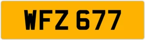 WFZ 677 W 3X3 DATELESS PRIVATE NUMBER PLATE WILL WIL WENDY WES WALT WAYNE WOLF - Picture 1 of 1