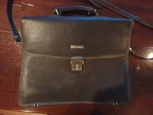 Brooks Brothers espresso brown pebbled leather briefcase - Picture 1 of 3
