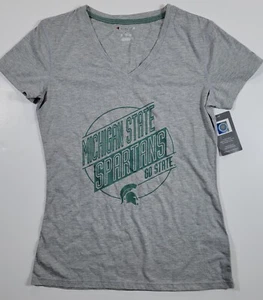 T-shirt donna manica corta media Michigan State Spartans nuova con etichette - Foto 1 di 4
