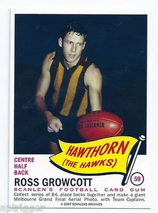 2007 - 1966 Scanlens Archives Flag Series (59) Ross GROWCOTT Hawthorn **** - Picture 1 of 1