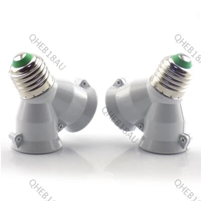 E27 1 to 2 E27 LED Light Bulb Lamp Adapter Converter Split Splitter Socket 25H - Image 1 of 4
