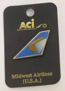 Midwest Airlines USA spilla da bavero pinna coda di aviazione da collezione NUOVA vecchio magazzino - Foto 1 di 2