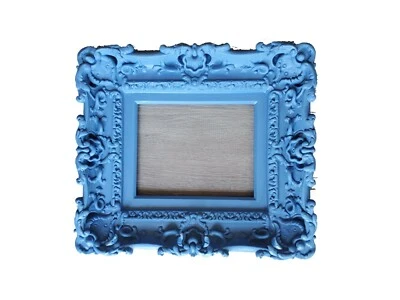 8x10 Shabby Kids Blue Picture Frame, Baroque Frame, Art Wall Frame, Cottage Chic - Image 1 of 4