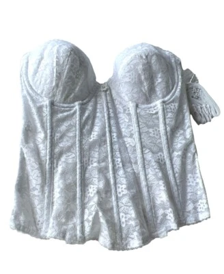 Dominique 7749 Annabel Lace Longline Bridal Bra, White 32B - Image 1 of 4