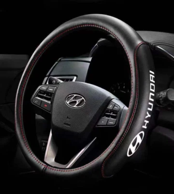 15" PU Leder+Kohlefaser Lenkradabdeckung für 2000-2025 Hyundai  Alle Autos - Bild 1 von 4