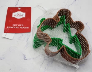 Silicone Holiday Time Pancake Molds Gingerbread Man and Christmas Tree - Picture 1 of 5