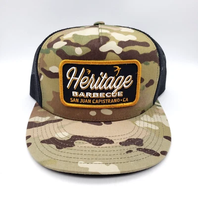 HERITAGE Sombrero de Barbacoa Snapback Camuflaje Malla Gorra de Béisbol San Juan Capistrano Barbacoa Foto 1 de 4