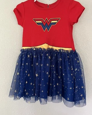 Cute Wonder Woman Costume Dress Up Glitter Tutu No Cape Size 2T - Image 1 of 4