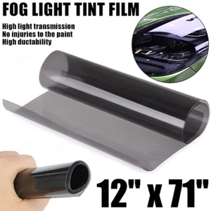 12" x 71" Light Smoke Gloss Vinyl Film Tint Headlight Taillight Fog Wrap Cover - Picture 1 of 9