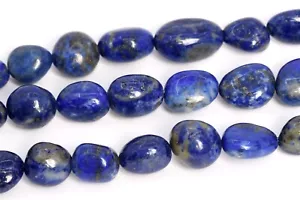 Pepita de guijarro de lapislázuli de 8-10 mm grado A cuentas sueltas de piedras preciosas naturales genuinas - Imagen 1 de 4