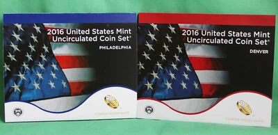 2016 ANNUAL US Mint Uncirculated Coin Set P and D Minted 26 Coins with COA - Image 1 of 4