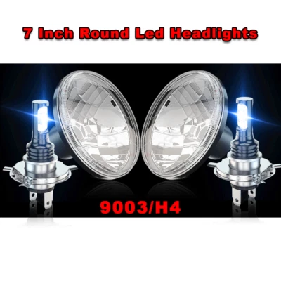 7inch Round Led Headlight Sealed Beam Hi/Lo for Dodge D100 D200 300 Pickup - Image 1 of 4