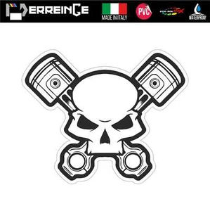 Pegatina PUNISHER PISTON Adhesive Decal Vynil Scooter Auto Motor Car Bike Skull  - Imagen 1 de 1