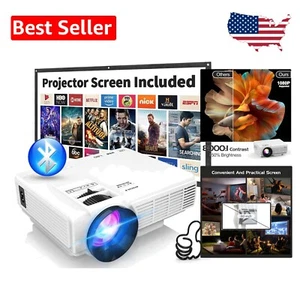Lightweight Portable Projector with Two-Way Bluetooth & Built-in Stereo Speaker - Picture 1 of 11