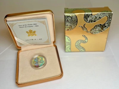 2001 Canada $150 Chinese Lunar Year of Snake 18K Gold Holographic Coin Box w/COA - Image 1 of 4