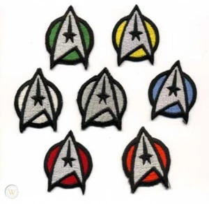 Star Trek:TMP Movie DELUXE Uniform Insignia Patch Set of 7 with RARE Silver One - Picture 1 of 2