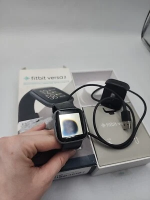 BAD Fitbit Versa 2 Activity Fitness Tracker Black FB507 For Parts or Repair - Image 1 of 4