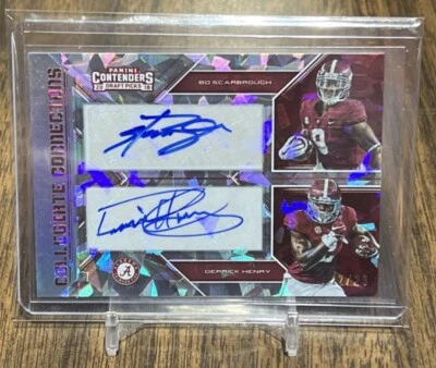 2018 Contenders Draft Derrick Henry/Bo Scarbrough Cracked Ice Auto #/23 Alabama - Image 1 of 2